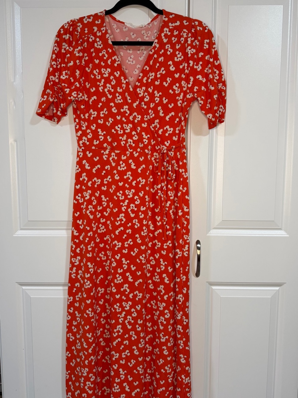 Lush Red Floral Wrap Maxi Dress
